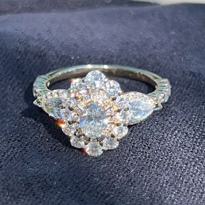 Diamond Oval 14K Gold Bridal Engagement Ring 1 1/2CTW I-SI2/I1. $4,400.